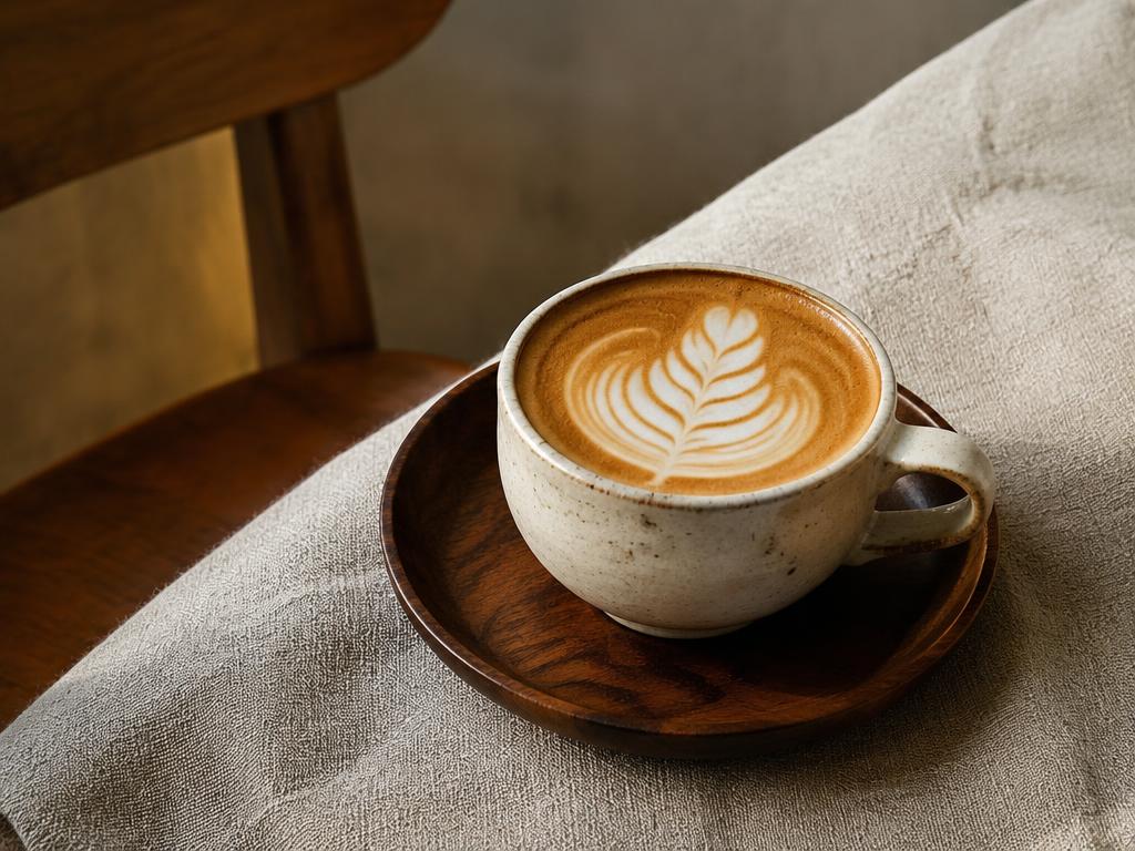 Flat white with leaf latte art