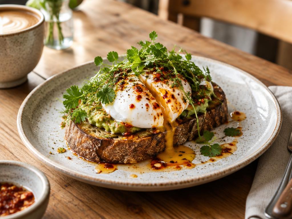 Sourdough toast with poached eggs
